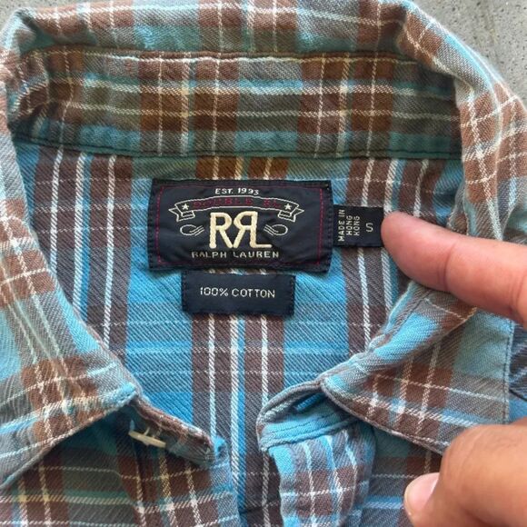 RRL Ralph Lauren Double RL Plaid Flannel Button Shirt Size Small - Picture 5 of 10